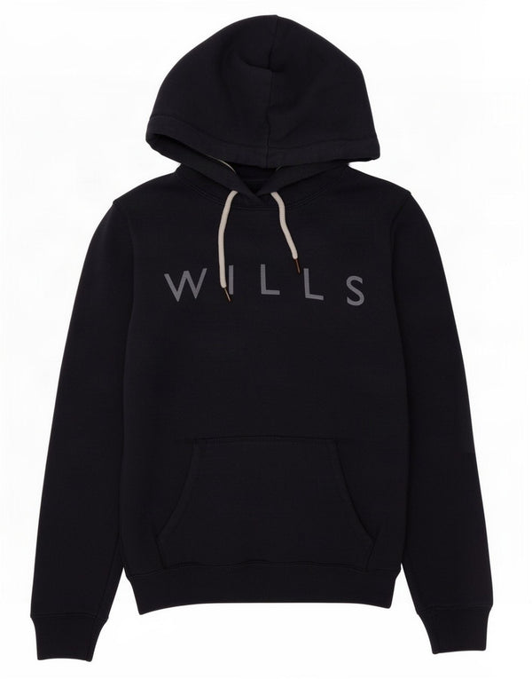 Maglione con cappuccio grafico da donna Jack Wills UK 8 piccolo cotone blu navy