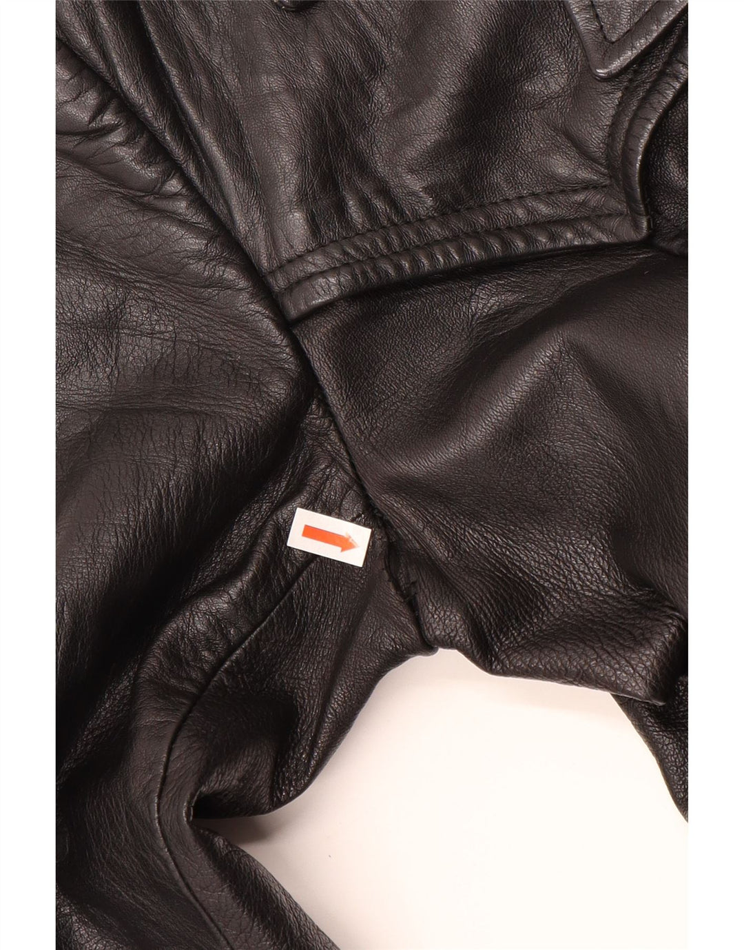 Cappotto in pelle da donna VINTAGE UK 12 Pelle nera media