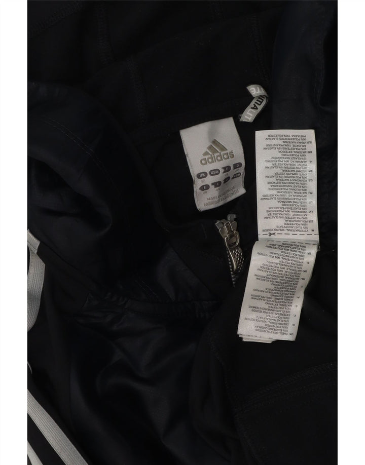 Giacca da ginnastica con cappuccio Adidas Climalite da donna UK 12 media blu navy