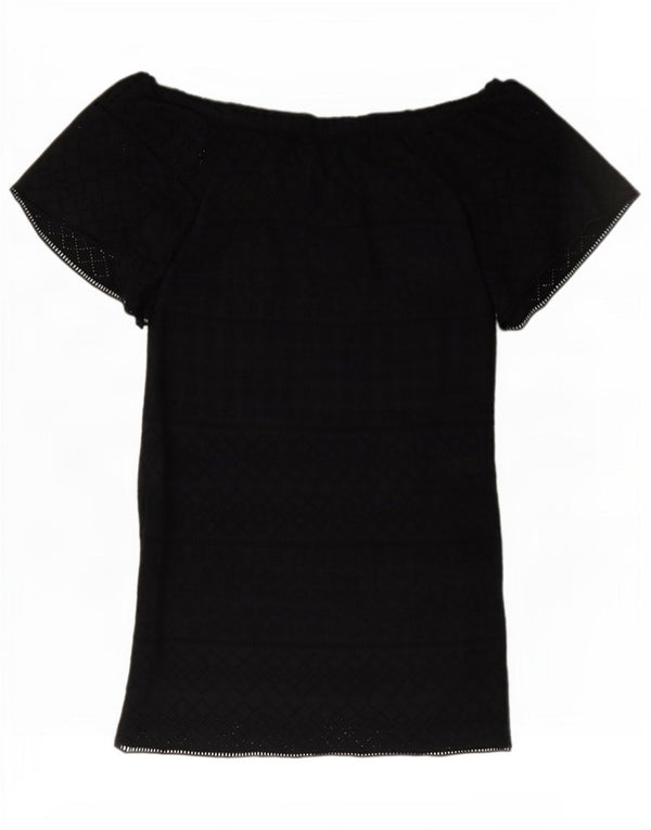 Ralph Lauren Womens Off Shoulder Dress US 6 Medium Navy Blue Argyle/Diamond