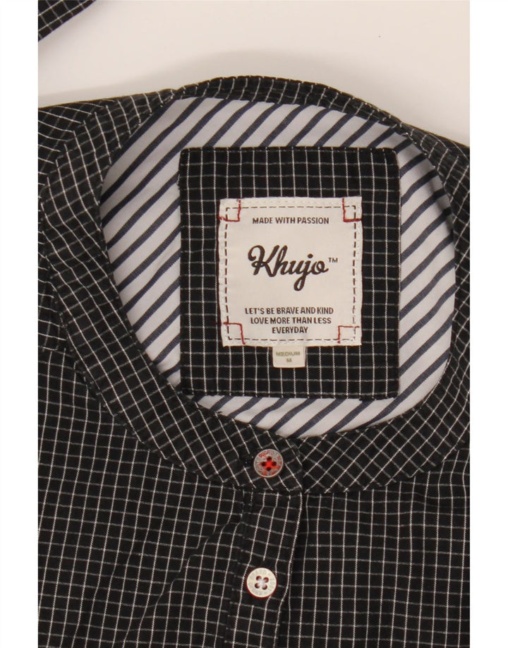 KHUJO Womens Shirt UK 14 Medium Black Check Vintage KHUJO and Second-Hand KHUJO from Messina Hembry 