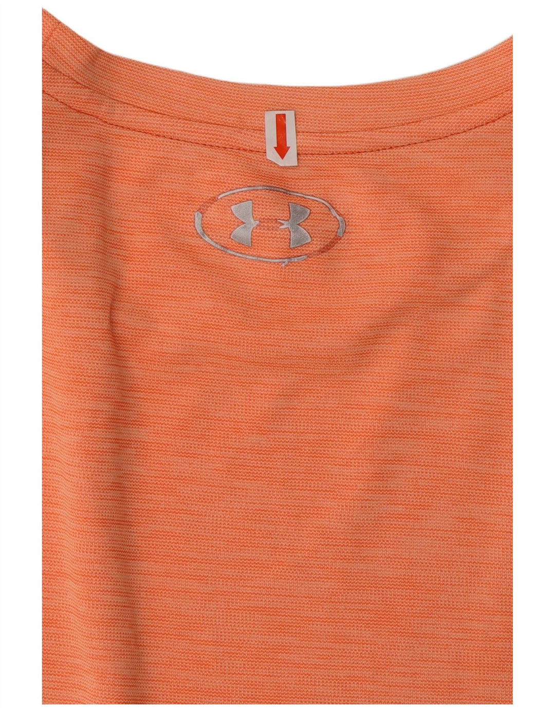 UNDER ARMOUR Mens Heat Gear Graphic T-Shirt Top Large Orange Polyester