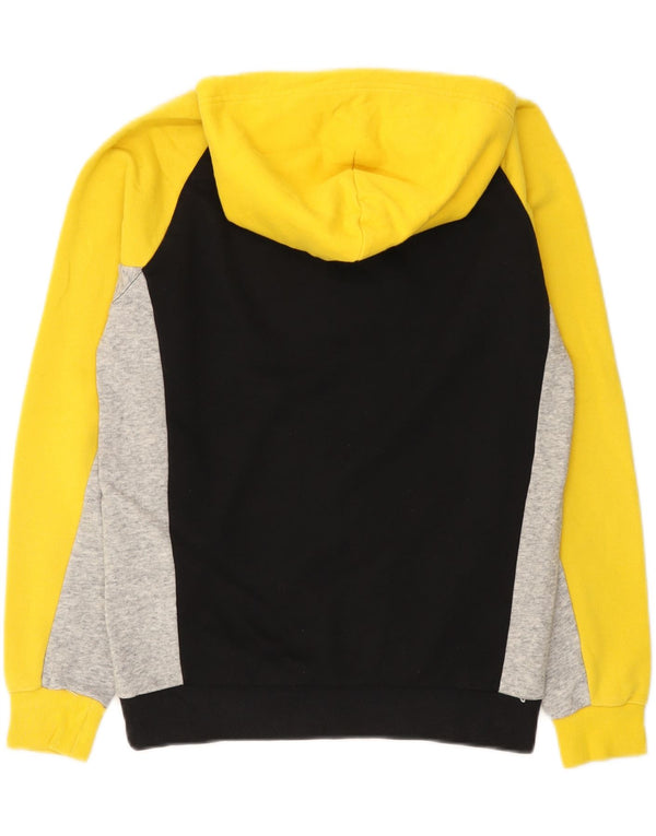 Felpa con cappuccio grafica da uomo Champion, piccola, in cotone color block giallo