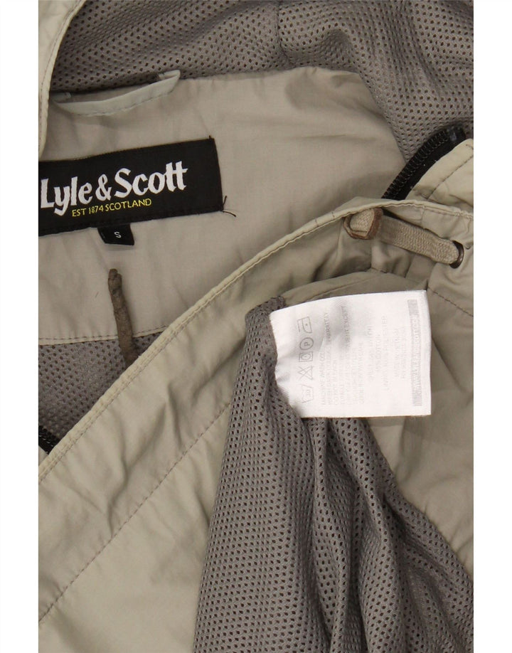 Giacca antipioggia con cappuccio da uomo Lyle & Scott UK 36 piccola in nylon beige
