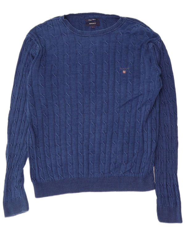Gant Maglione da uomo con scollo a barca indaco, grande cotone blu navy