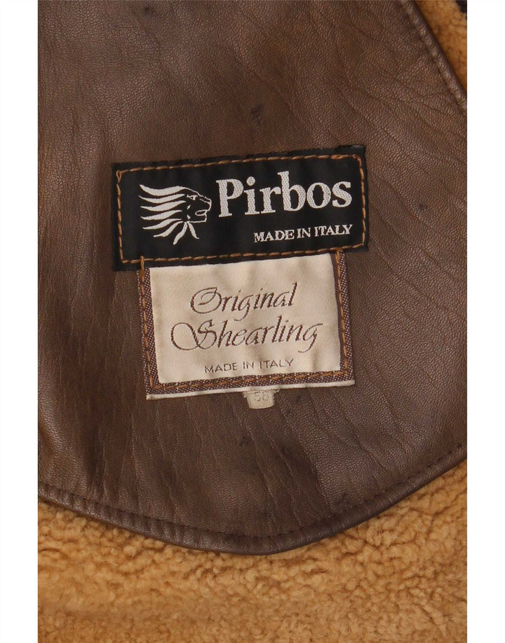 Giacca in montone da uomo Pirbos IT 58 4XL Shearling marrone