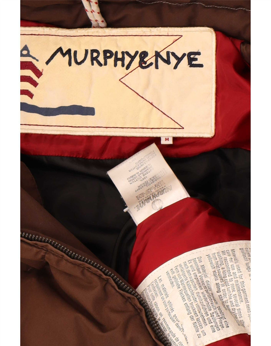 Giacca imbottita con cappuccio da donna Murphy & Nye UK 14 Cotone marrone medio