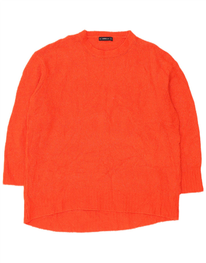 Maglione girocollo oversize a girocollo oversize da donna Zara UK 14 rosso medio