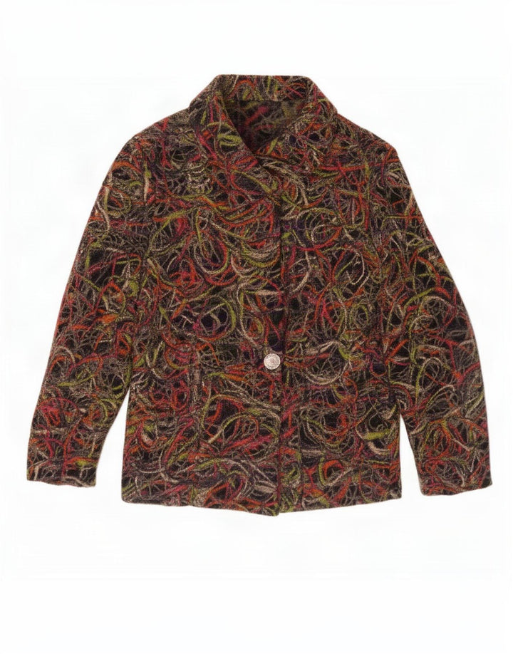 Giacca blazer da donna con motivo astratto Gai Mattiolo UK 14 medio multicolore
