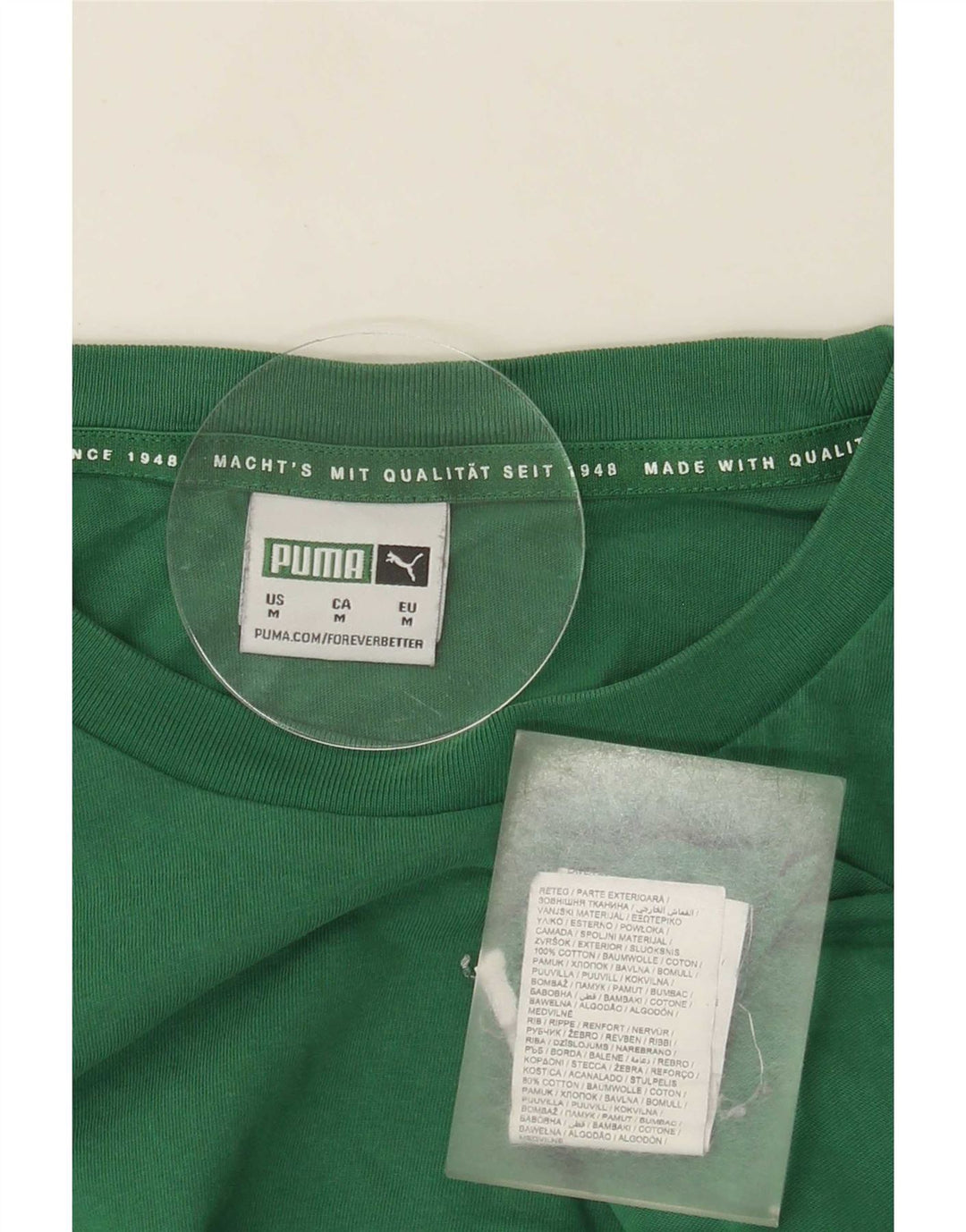 T-shirt grafica da uomo Puma Top in cotone verde medio