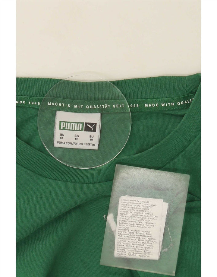 T-shirt grafica da uomo Puma Top in cotone verde medio