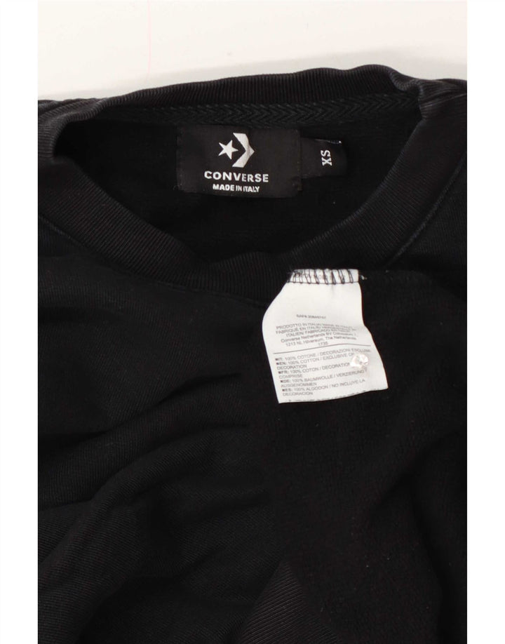 Felpa oversize da donna Converse UK 6 XS cotone nero