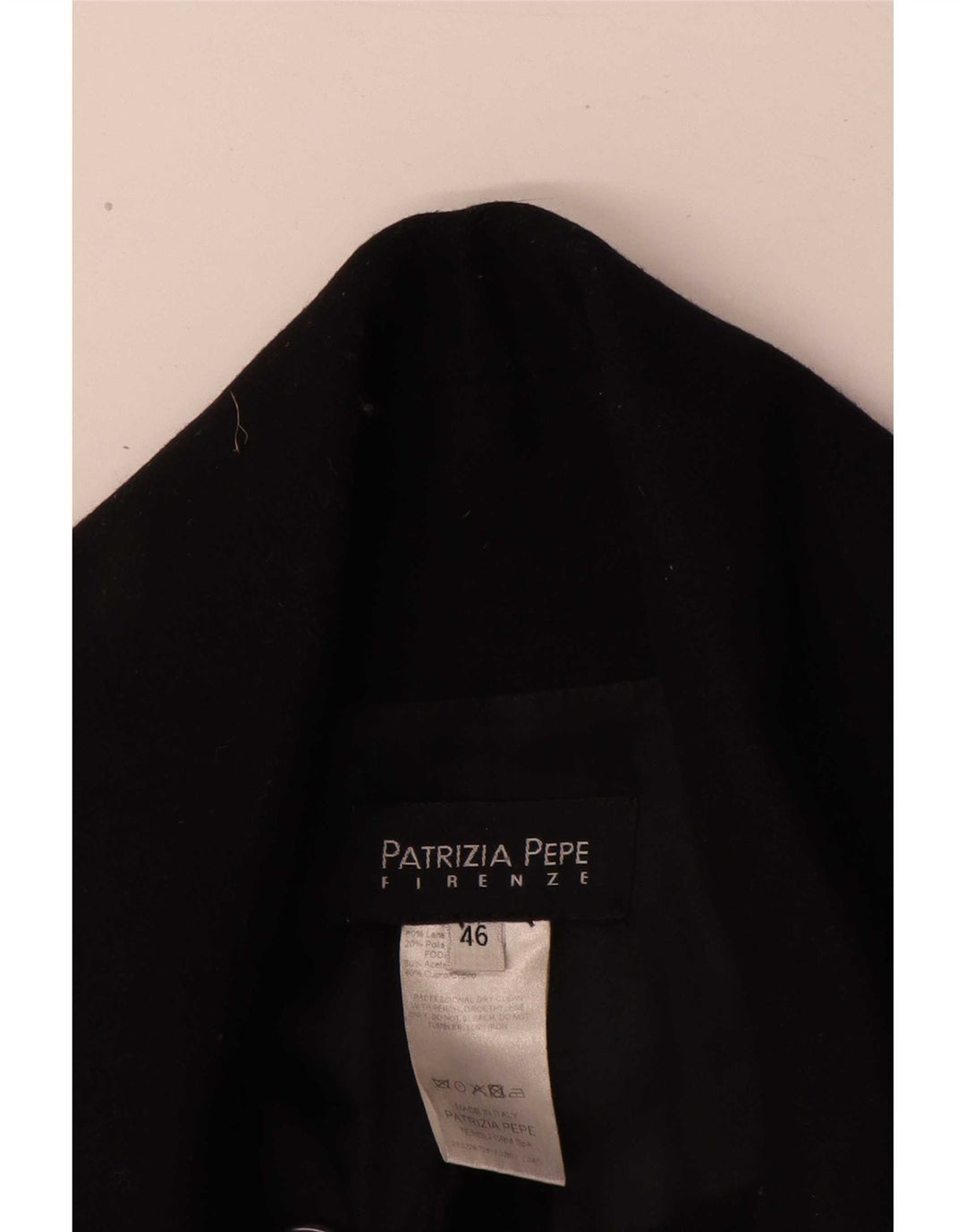 Cappotto Doppiopetto Donna Patrizia Pepe IT 46 Large Nero Lana