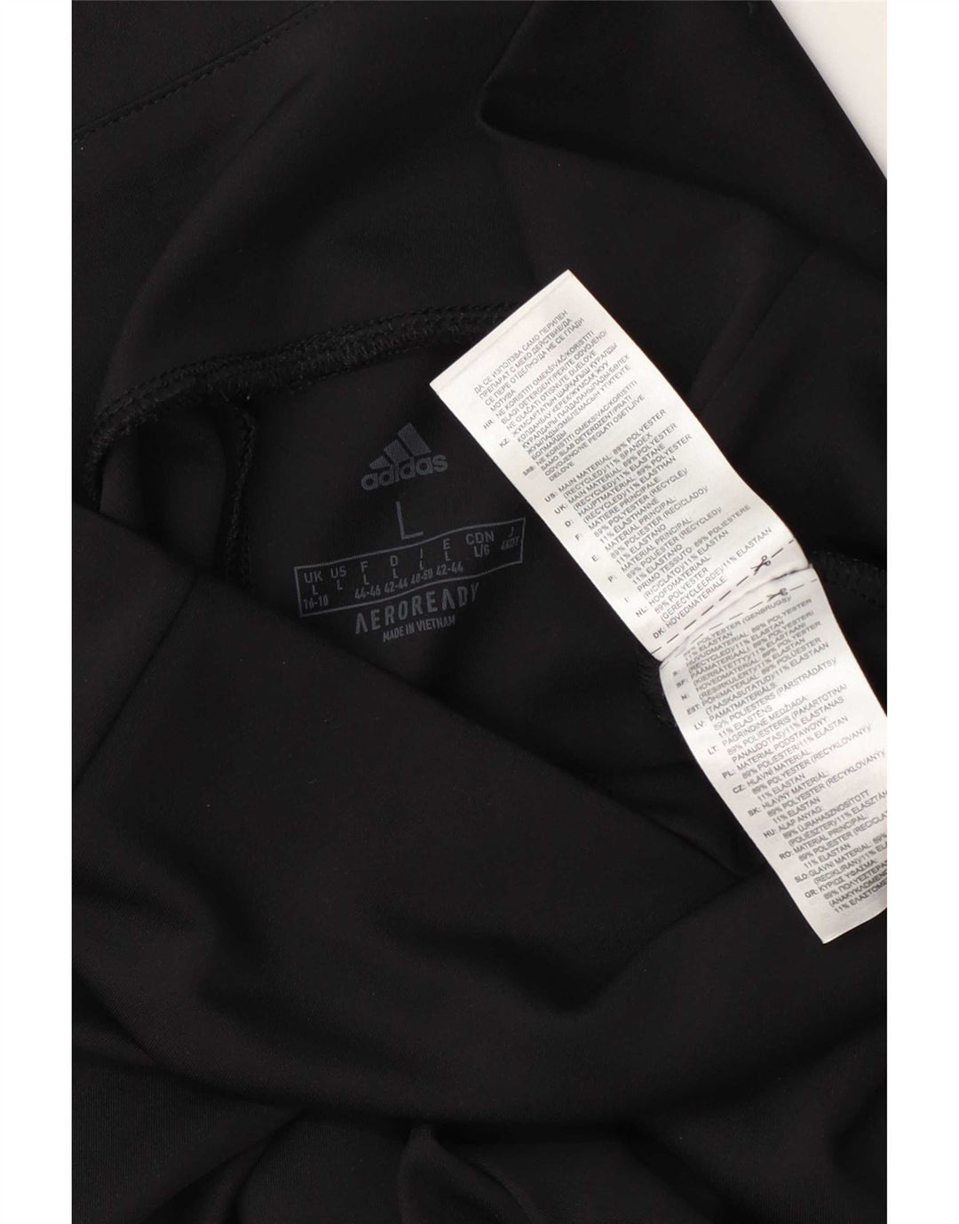 Leggings Adidas Aeroready da donna UK 16/18 Large Nero Poliestere