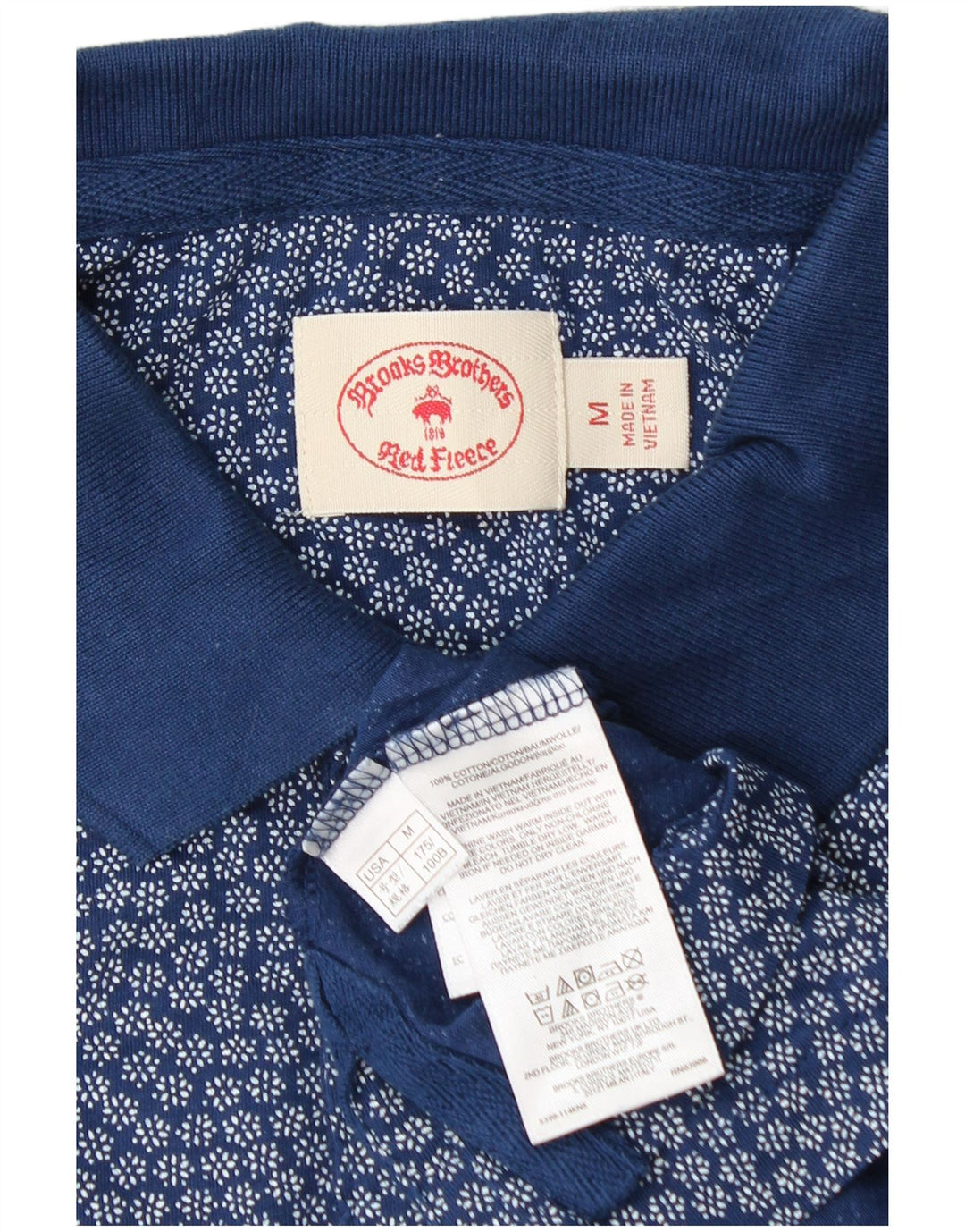 Polo da uomo Brooks Brothers in cotone floreale blu medio