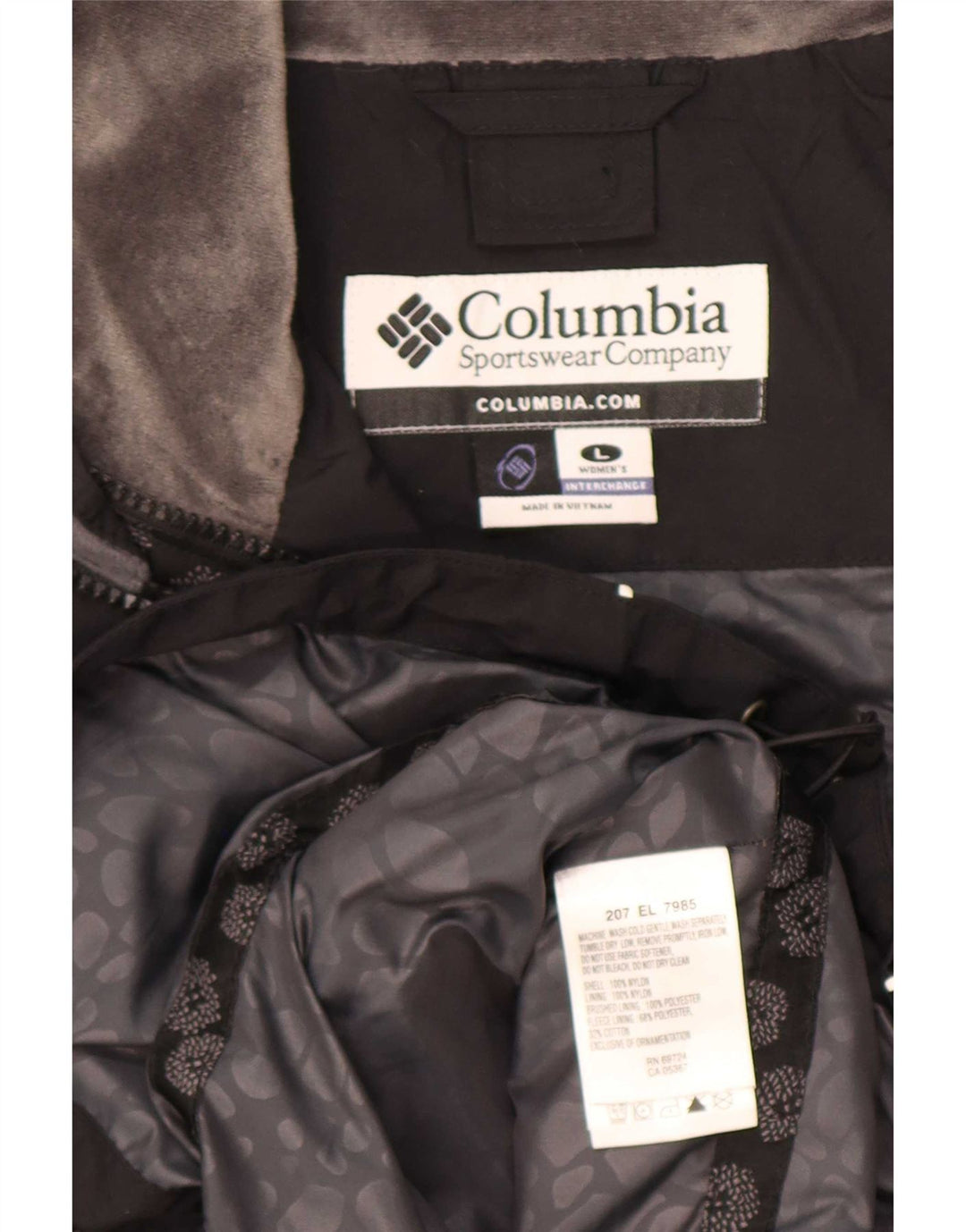 Giacca antipioggia da donna Columbia UK 16 grande nylon nero