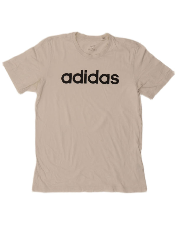 T-shirt grafica da uomo Adidas Top in cotone bianco medio