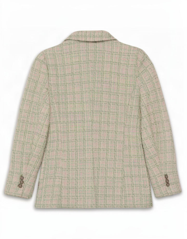Giacca blazer doppiopetto da donna Zara UK 12 verde medio a quadri