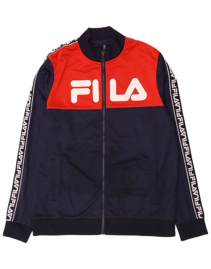 Giacca da ginnastica grafica da uomo Fila grande color block blu navy