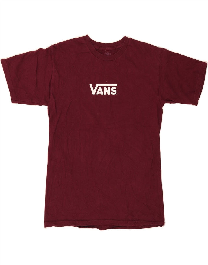 VANS Mens Graphic T-Shirt Top Small Burgundy Cotton Vintage Vans and Second-Hand Vans from Messina Hembry 