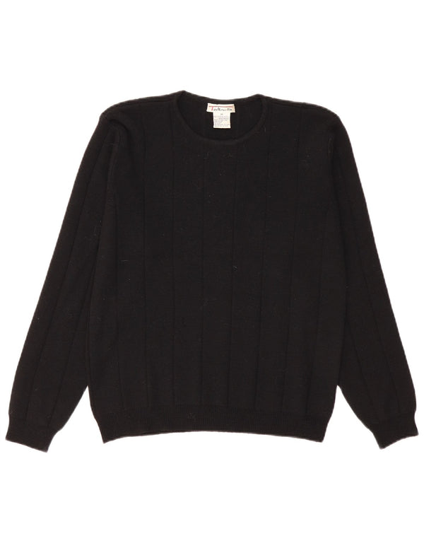 Maglione maglione girocollo da donna Talbots UK 14 lana merino nera media
