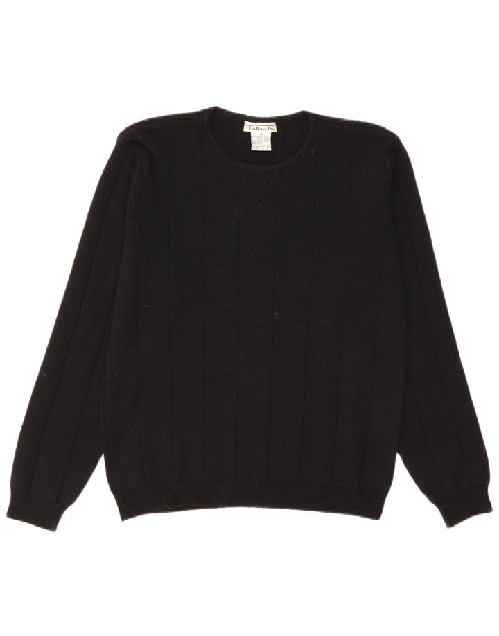 Maglione maglione girocollo da donna Talbots UK 14 lana merino nera media