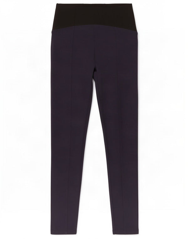 Marks & Spencer Womens Leggings UK 10 Small Navy Blue Colourblock Viscose