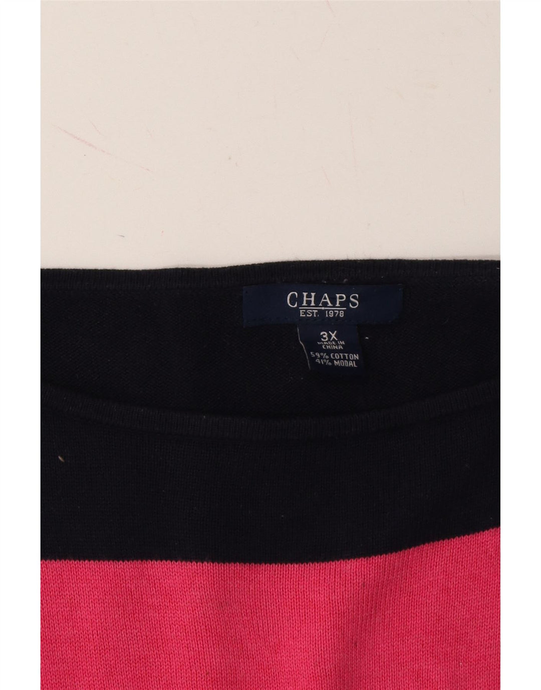CHAPS Womens Boat Neck Jumper Sweater UK 22 3XL Multicoloured Striped Vintage Chaps and Second-Hand Chaps from Messina Hembry 