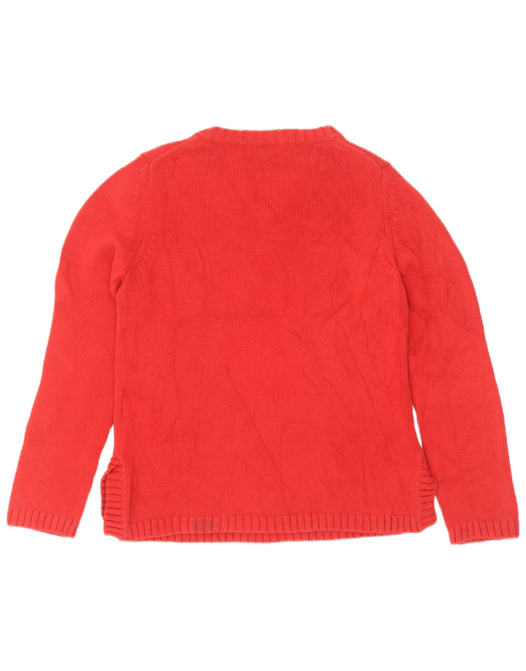 Maglione da donna con scollo a V Eddie Bauer UK 12 Cotone rosso medio