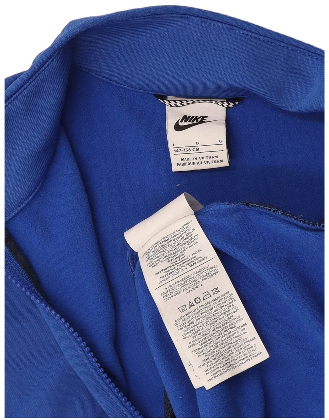 Giacca superiore della tuta da ragazzo Nike 12-13 anni Large Blu Navy Colourblock