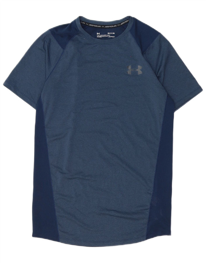 Maglietta Under Armour da uomo Heat Gear Top piccola in poliestere blu navy
