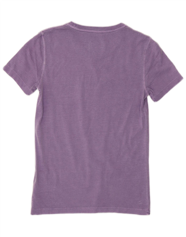 DIESEL T-shirt grafica da donna Top UK 10 piccolo cotone viola