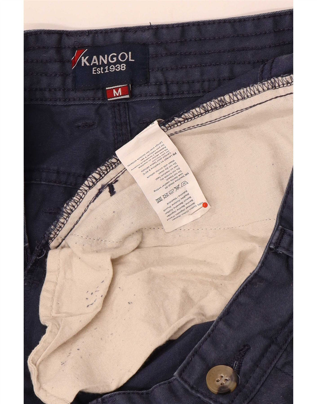 Pantaloncini chino da uomo Kangol medi W32 in cotone blu navy