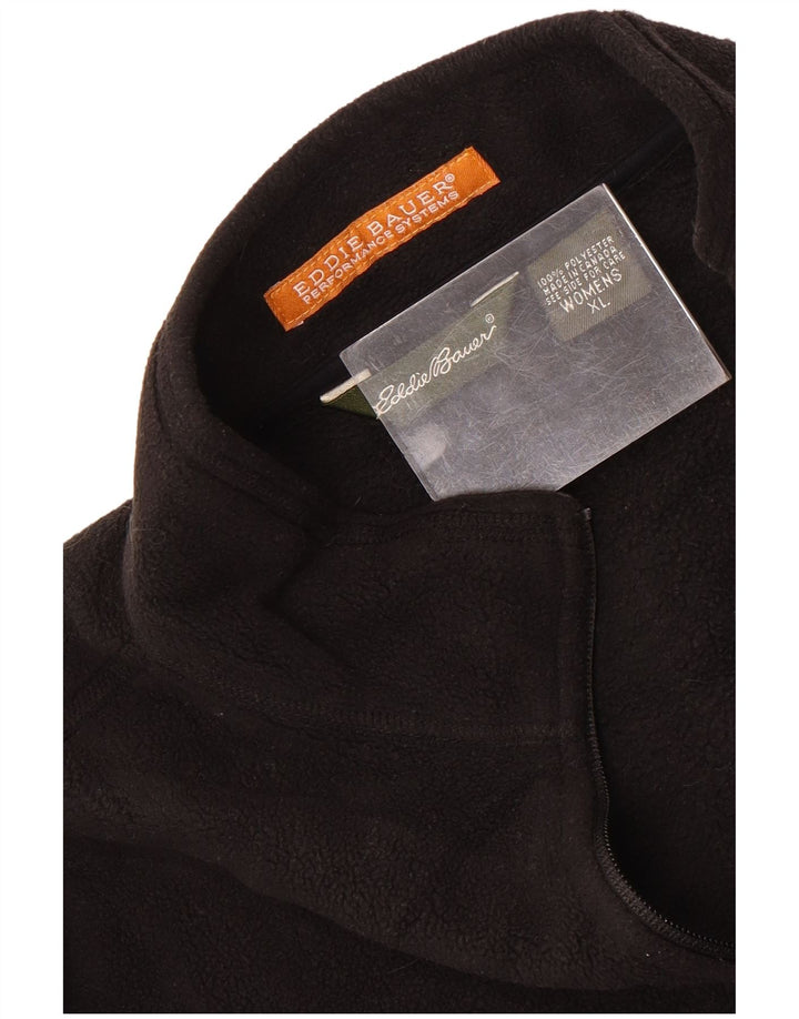 Giacca in pile oversize da donna Eddie Bauer UK 18 XL poliestere nero