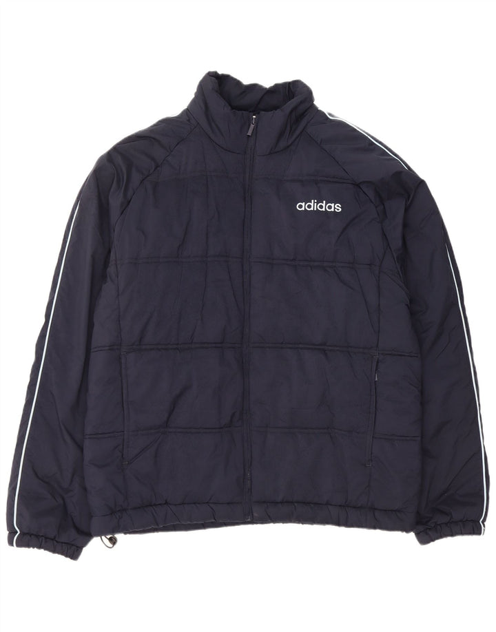 Giacca imbottita da uomo Adidas UK 42 XL poliestere blu navy