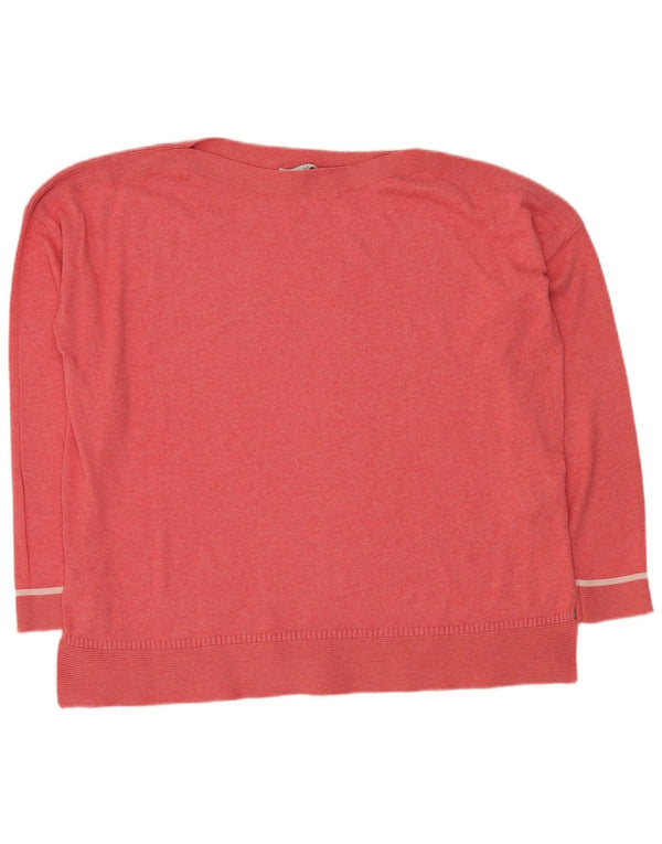 Joules Womens Oversized Boat Neck Jumper Sweater UK 18 XL Pink Cotton