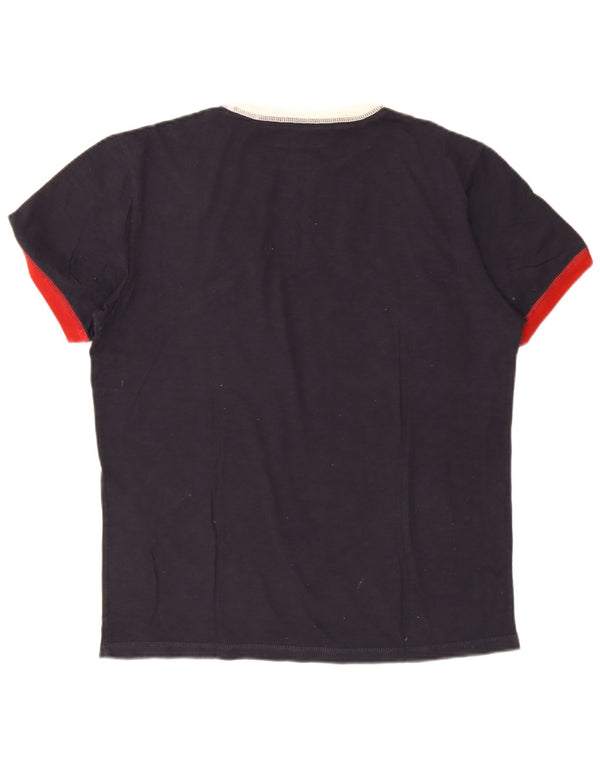 Napapijri Mens Graphic T-Shirt Top Large Navy Blue Cotton