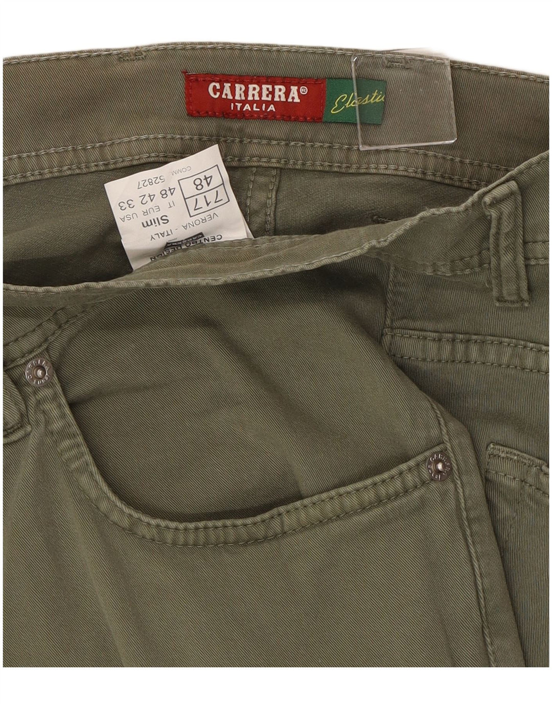 CARRERA Womens Slim Jeans EU 42 Large W32 L32 Green Cotton