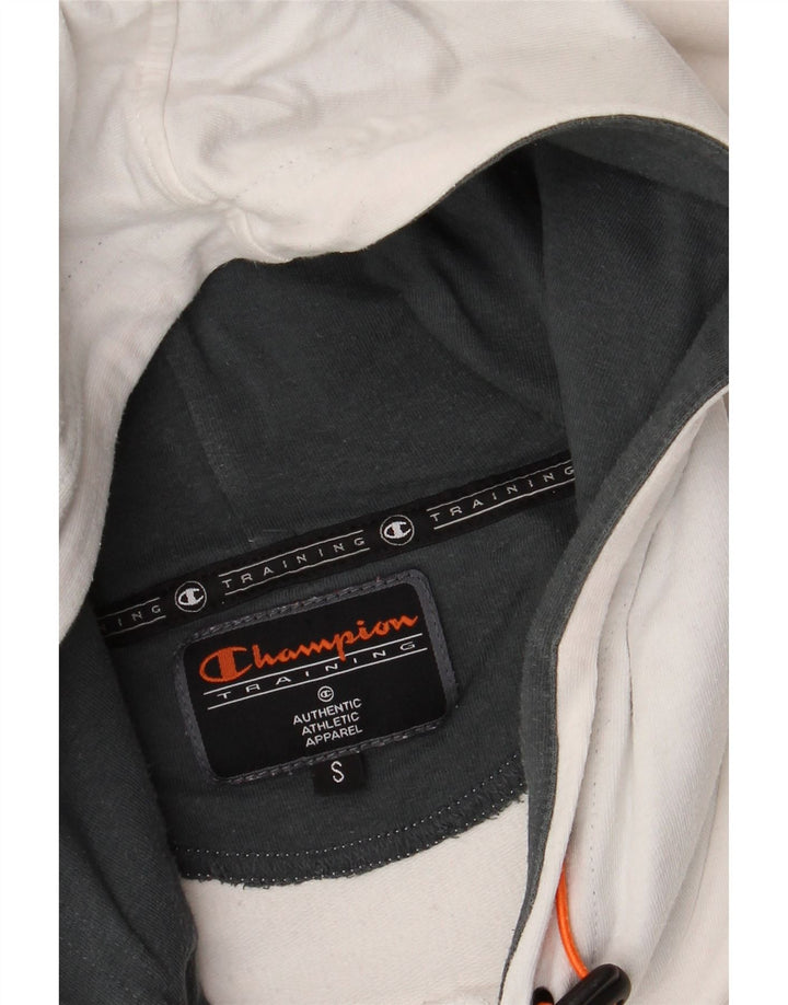 Felpa con cappuccio grafica da uomo Champion Small bianca
