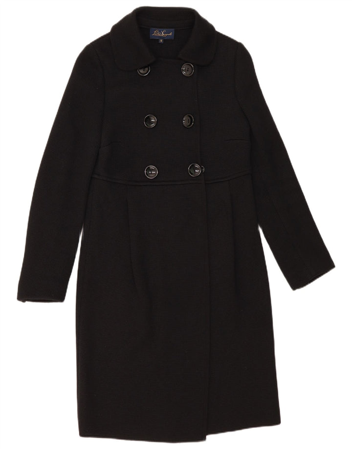 Cappotto doppiopetto da donna Luisa Spagnoli UK 10 piccolo in lana vergine nera