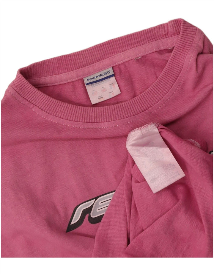 T-shirt grafica da donna REEBOK Top UK 18 XL cotone rosa