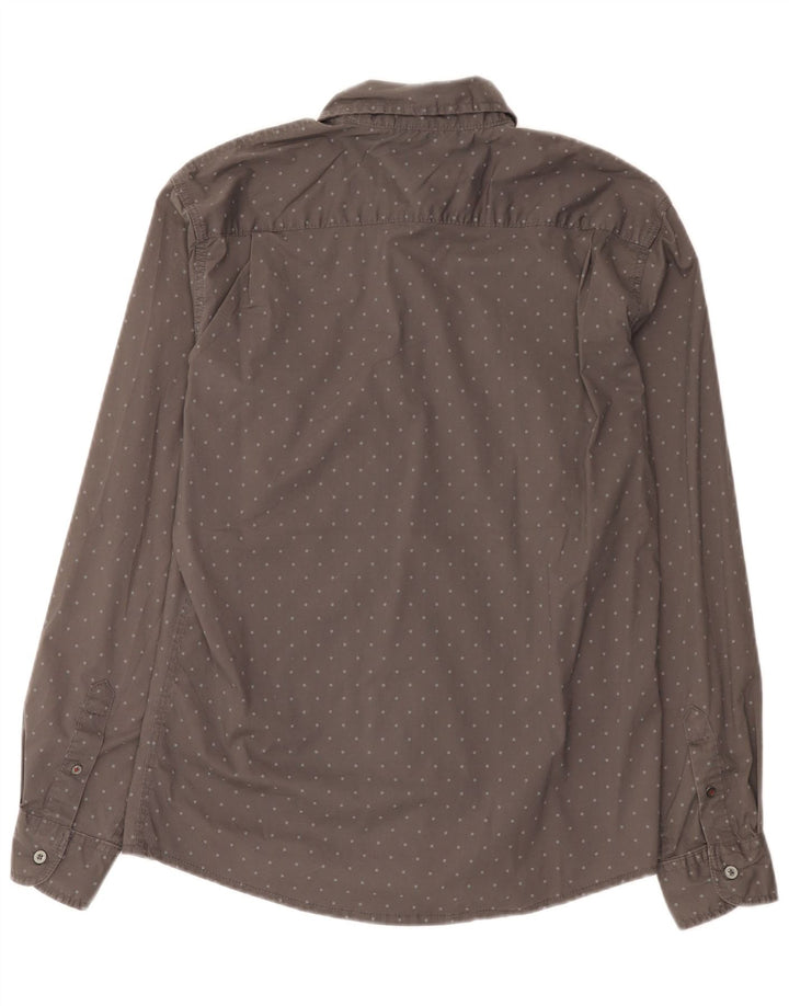 Camicia da uomo Wrangler in cotone maculato grigio medio