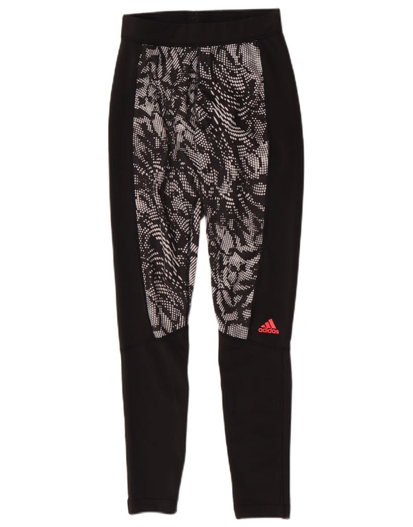 Leggings Adidas Climalite da donna UK 4/6 XS Poliestere nero con stampa animalier