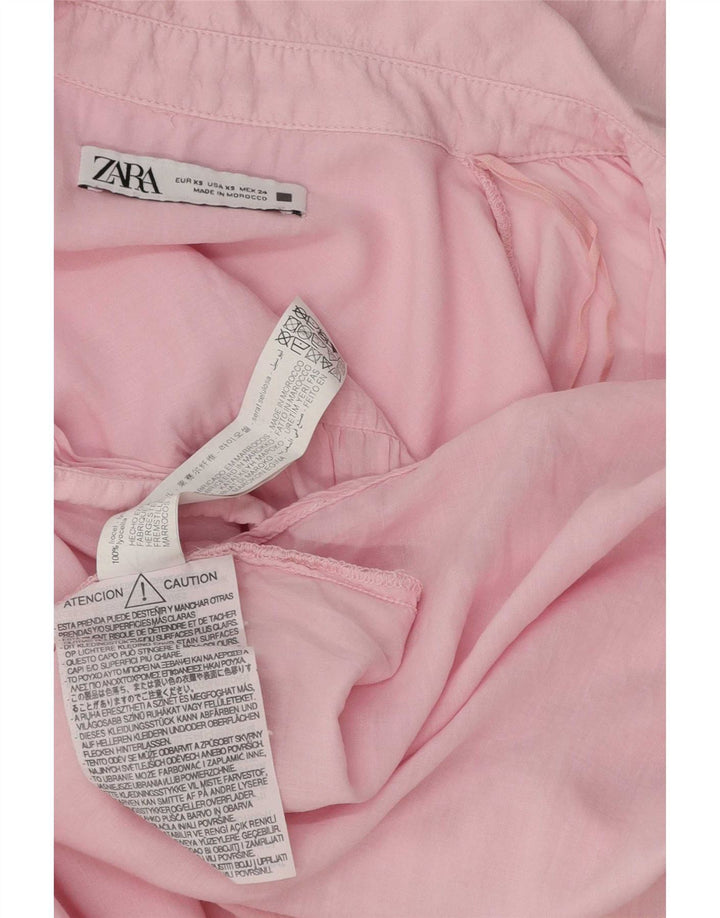 Camicia oversize da donna Zara UK 6 XS Lyocell rosa