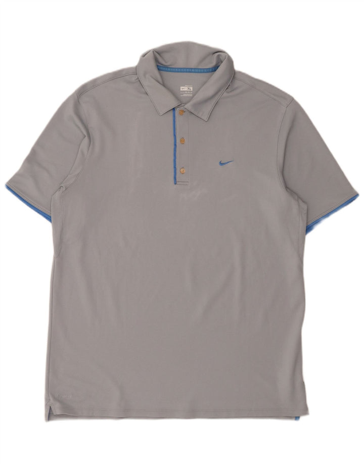 Polo NIKE da uomo XL in poliestere grigio