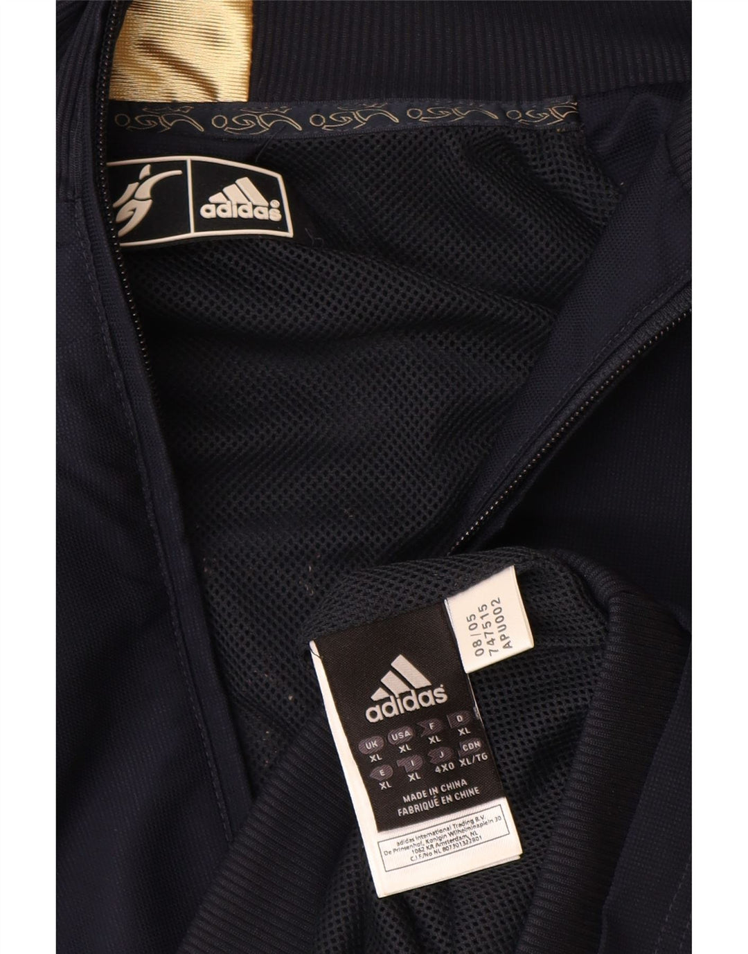 Giacca antipioggia da uomo Adidas UK 42 XL blu navy poliestere