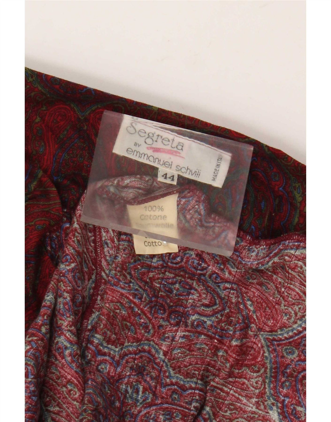 Gonna svasata da donna Emmanuel Schvili IT 44 media W38 Borgogna Paisley