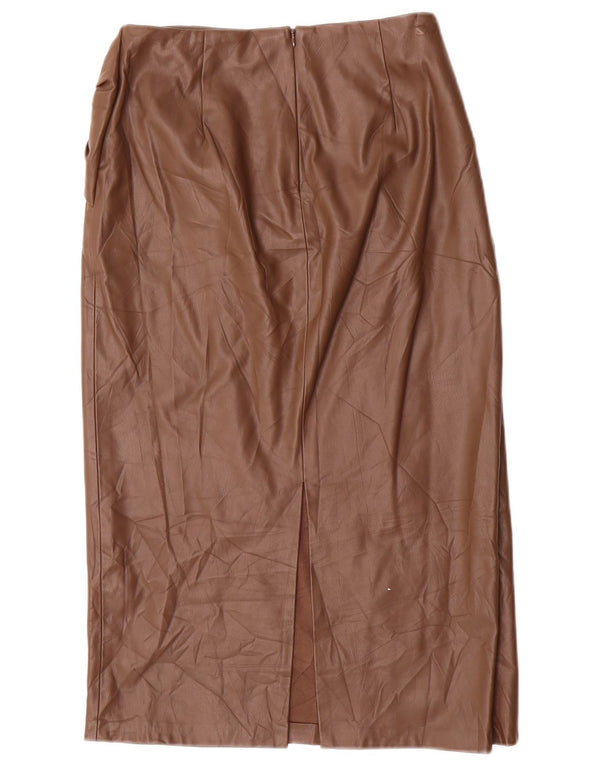 Gonna Zara da donna in ecopelle media W28 poliuretano marrone