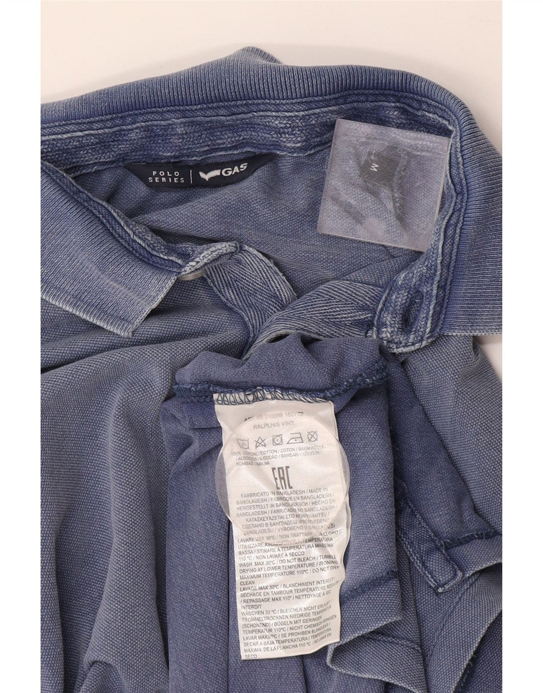 Polo Uomo Gas Cotone Blu Medio