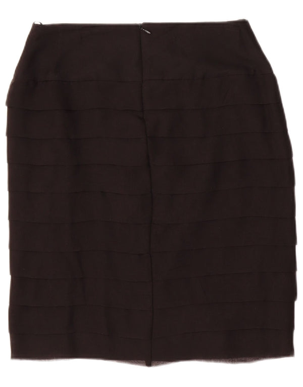 SPORTMAX Womens Tiered Skirt UK 6 XS W28 Black Silk